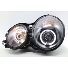 Mercedes E Class W210 Black Projector Headlamp with Ring